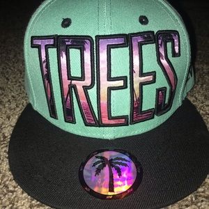 BLVD Aqua Trees SnapBack flat brim hat